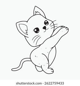 Cute character Cat doodle illustration