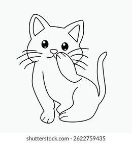 Cute character Cat doodle illustration
