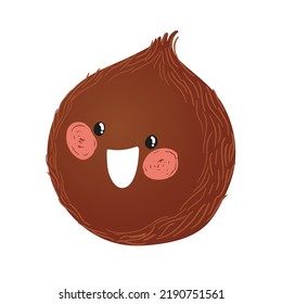 Cute character coconut hand drawing