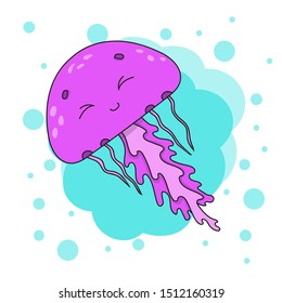 Cute character. Colorful vector illustration. Isolated on color abstract background. Design element. Template for your design, books, stickers, posters, cards, clothes. Cartoon style.