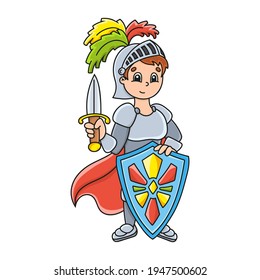 Carácter lindo. Ilustración vectorial colorida. Estilo de caricatura. Aislado sobre fondo blanco. Elemento de diseño. Plantilla para su diseño, libros, pegatinas, tarjetas, carteles, ropa.