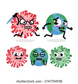 Cute Character corona virus graphic illustration vector art t-shirt design