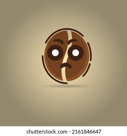 diseño de carácter lindo del café "enfadado"