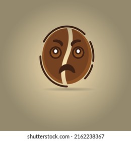 diseño de un lindo personaje de café "sintiéndose culpable"