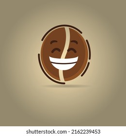 cute character design of coffee "joking smiley face"