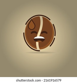 cute character design of coffee "tired"