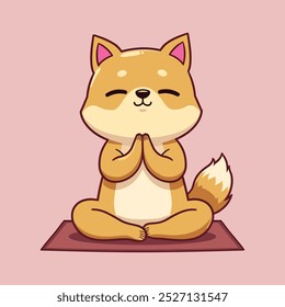 Diseño de carácter lindo del perro Shiba Inu.
