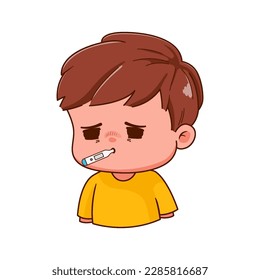 el diseño de personajes lindos está enfermo. adecuado para pegatinas y libros para niños