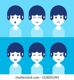 Cute character design with six expressions 02