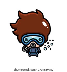cute character divers vector design