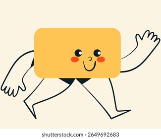 Niedliches Zeichenelement mit Gesichtsausdruck. Doodle-Stil, einzelne Vektorgrafik.