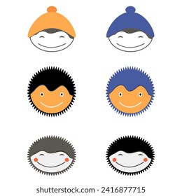 Cute character faces. Character development. Vector illustration. Monscter characters.Vector illustration EPS 8