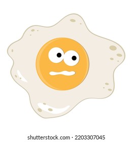 Cute character fried eggs. Color isolated Vector illustration of kawaii cartoon.