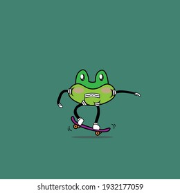 cute character frog playing