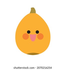 Cute character of fruit loquat