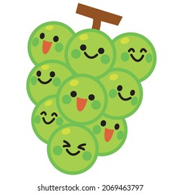 Cute character of fruit Muscat