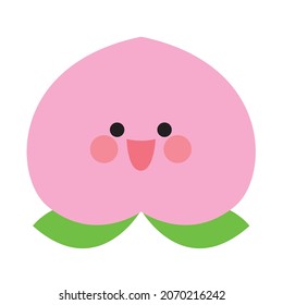 Cute character of fruit peach