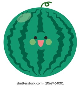 Cute character of fruit watermelon