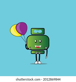 cute character gas cylinder vector