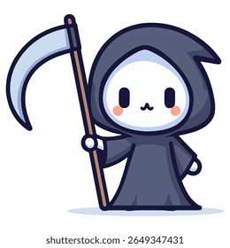 bonitinho personagem grim recriador desenho de modelo de ilustração de vetor de cor plana