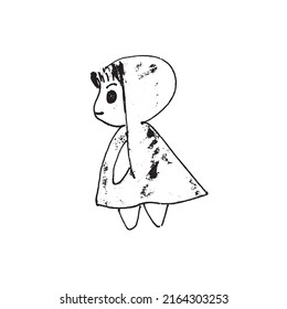 Cute Character mit handgezeichnet Retro-Cartoon