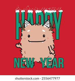 cute character, happy new year.
