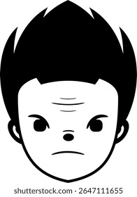 Cute character head vector, typical black color and can be changed as you like.