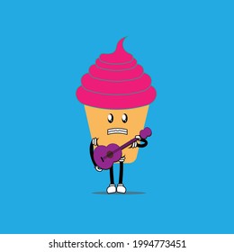 cute character icecream vector mascot