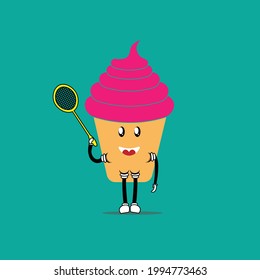 cute character icecream vector mascot