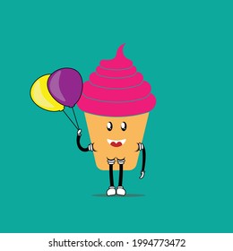 cute character icecream vector mascot
