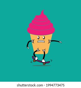 cute character icecream vector mascot