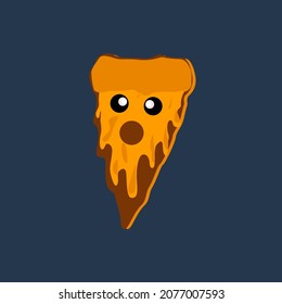 Cute character illustration design from pizza, this design is suitable for use as animation material or your t-shirt production material.