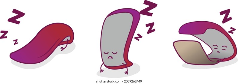 cute character illustration of lazy and tiring smartphone