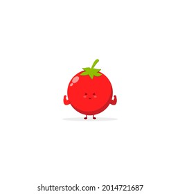 cute character illustration tomato smile happy pose set collection mascot logo