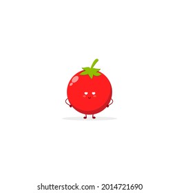 cute character illustration tomato smile happy pose set collection mascot logo