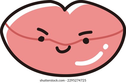 Cute character illustration of wet lips