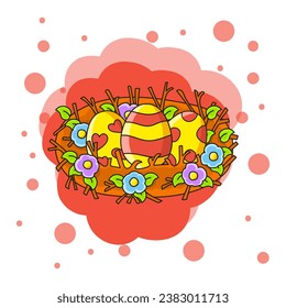 Cute character. Isolated on color abstract background. Design element. cartoon character. Vector illustration.