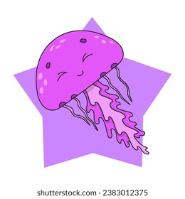Cute character. Isolated on color abstract background. Design element. cartoon character. Vector illustration.