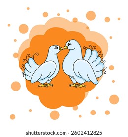 Cute character. Isolated on color abstract background. Design element. cartoon character. Vector illustration.