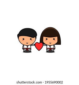 cute character of karate kid,cute style for t shirt, sticker, logo element