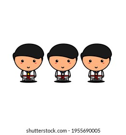 cute character of karate kid,cute style for t shirt, sticker, logo element