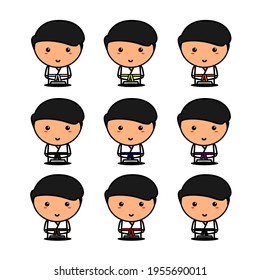 cute character of karate kid,cute style for t shirt, sticker, logo element