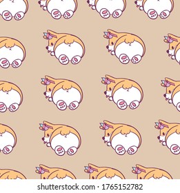 Cute Character Kawaii Welsh Corgi Unicorn Pattern 
pattern suitable for printing on paper and fabric