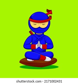 cute character, kids ninja, suitable for children's book, icon and etc..