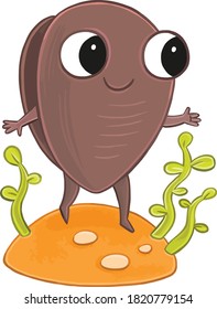 cute character for kids sea oyster