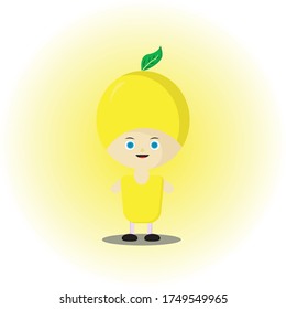 the cute character of a lemon is perfect for vitamins, supplements, nutrition, emotion, etc.