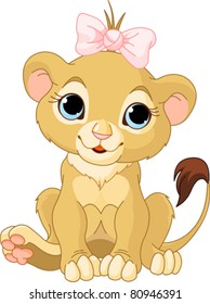 A cute character lion girl cub