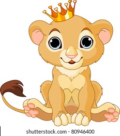 A cute character lion king cub