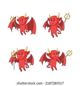 cute character of a little devil. vector illustration