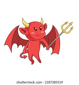 cute character of a little devil. vector illustration